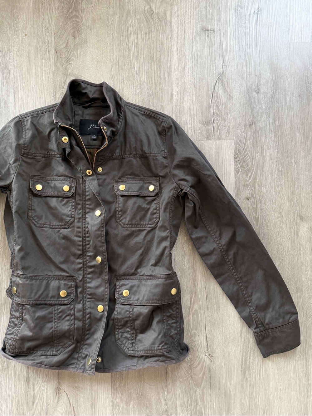 J Crew Downtown Field Jacket Field Utility Dark Moss Cargo Military Boho Small